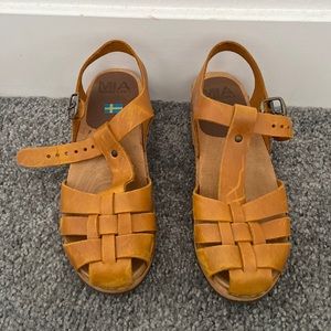 MIA Tan Leather Mules